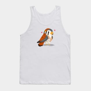 American Kestral Bird with hearts Tank Top